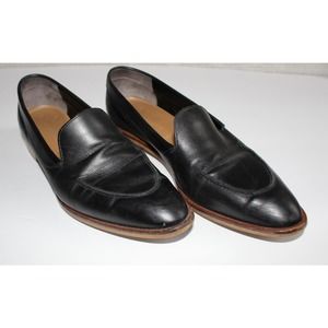 Everlane Made in Italy Black Leather Loafers w/ Stacked Heel, Women's Size 8